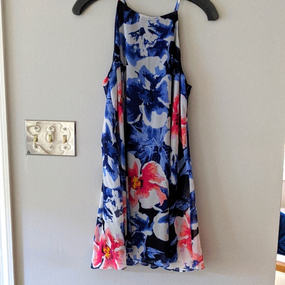 Lulu's floral pink and blue dress